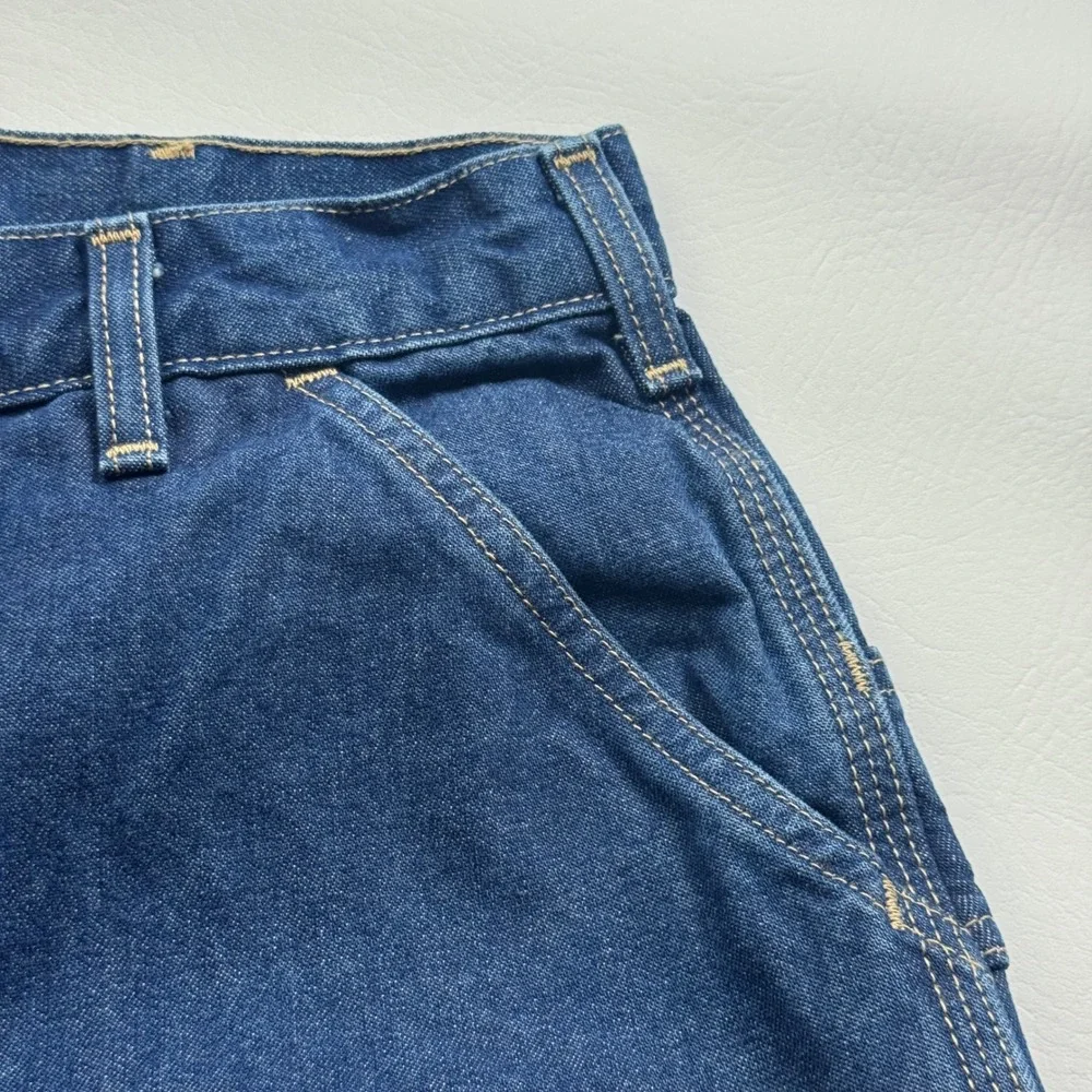 Carhartt FRB13-DNM Mens Flame Resistant Denim Carpenter Jeans Blue 34x30 CAT 2